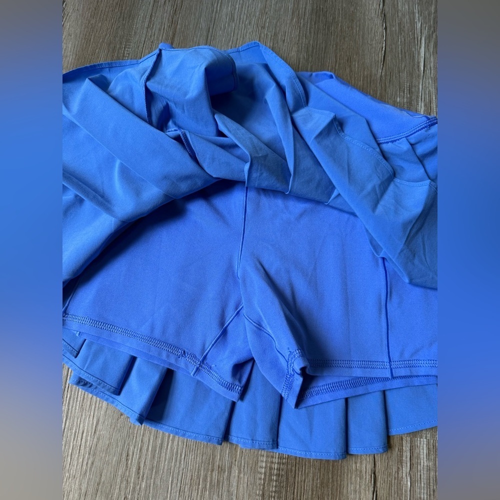 Aerie Offline Real Me Tennis Skirt Skort Periwinkle Blue Ruffles Spandex Size S - Picture 5 of 7